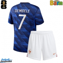 Frankrike Ousmane Dembele #7 Hjemmedraktsett Barn EM 2024 Kortermet (+ Korte bukser)